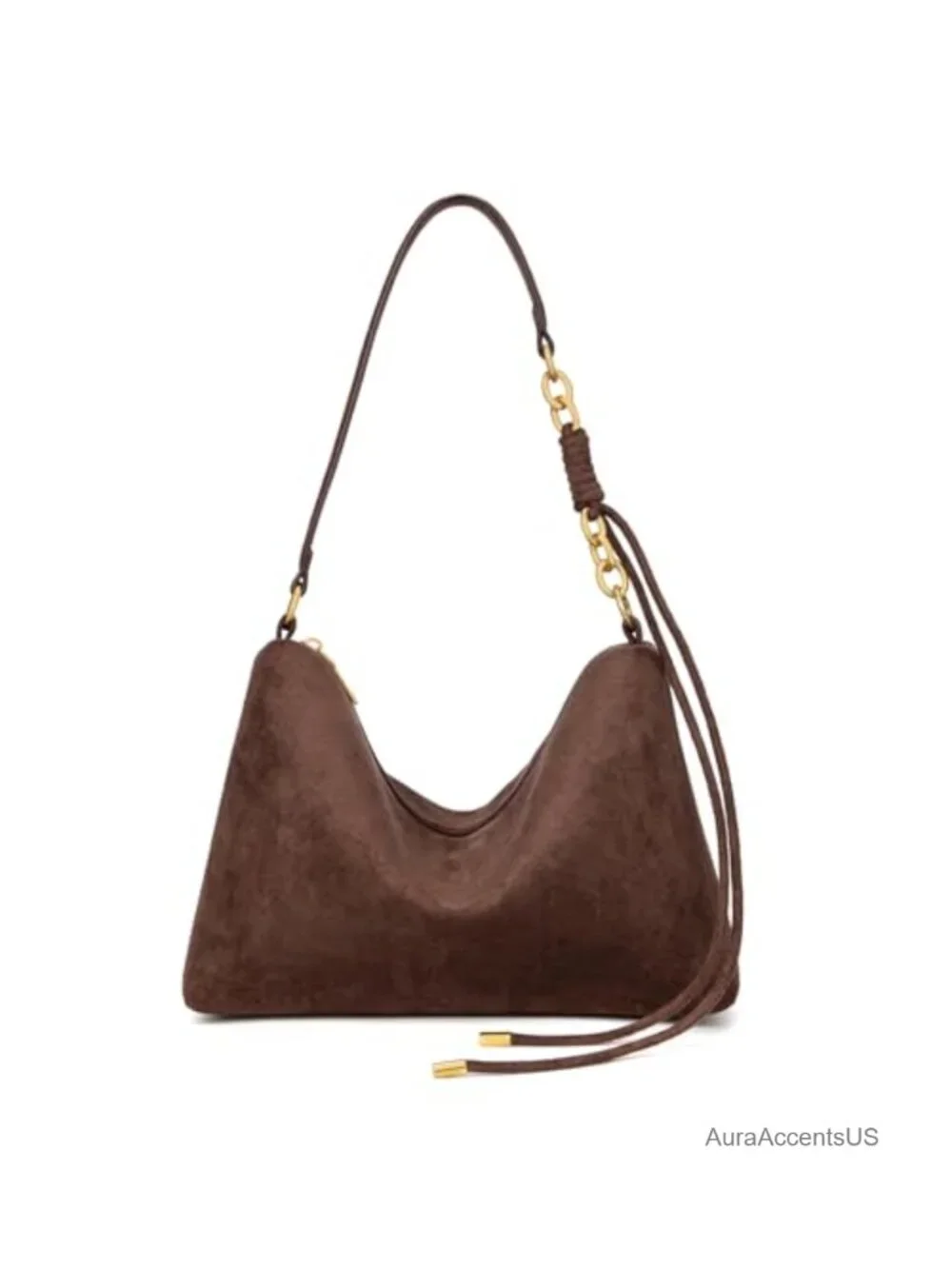 Faux Suede Hobo Shoulder Bag Crossbody with Adjustable Strap